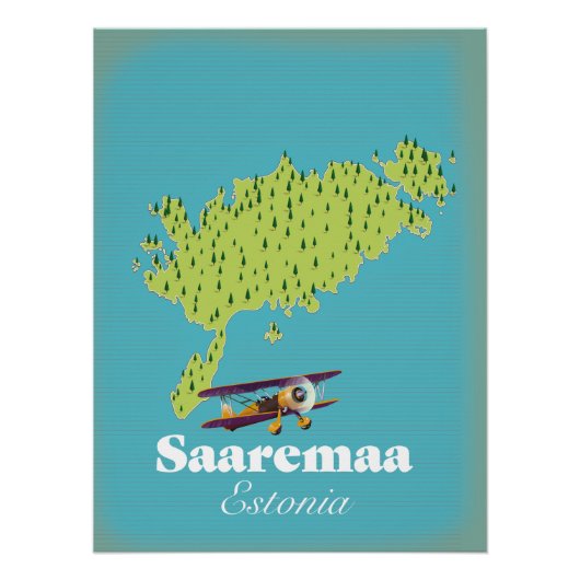 エストニア サーレマー島 地図 ポスター (正面)