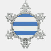 エストニア・タリン国旗 スノーフレークピューターオーナメント (正面)