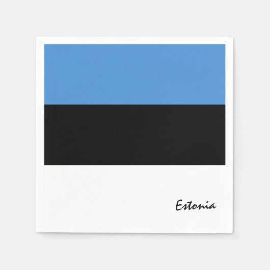 エストニア・ナプキンス、エストニア国旗のパーティー/スポーツファン スタンダードカクテルナプキン (正面)