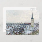 エストニア・ヨーロッパ・アート・タリンの冬の屋上 ポストカード (正面/裏面)