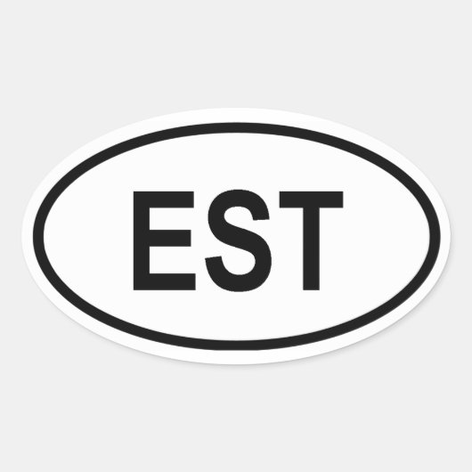 エストニア「EST」 楕円形シール (正面)