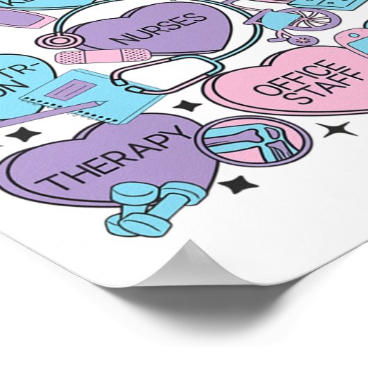 エストリビング設備スタッフバレンタインナース熱C ポスター (角)