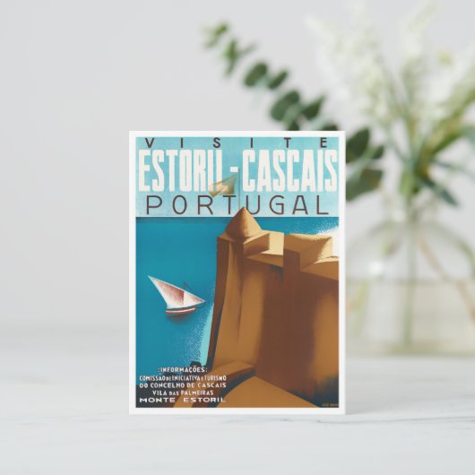 エストリルカスカワポルトガルヴィンテージ旅行はがき ポストカード (スタンド正面)