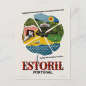 エストリルポルトガルヴィンテージ旅行ポスター ポストカード (正面)