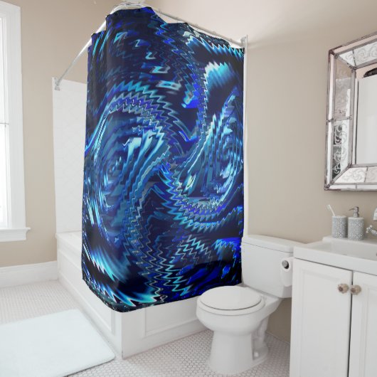 エストレラazul ondulada com trasados em ziguezague シャワーカーテン (インサイチュ)