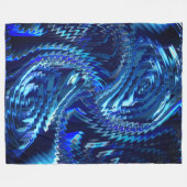 エストレラazul ondulada com trasados em ziguezague フリースブランケット (正面(横))