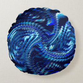 エストレラazul ondulada com trasados em ziguezague ラウンドクッション