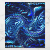 エストレラazul ondulada com trasados em ziguezague ワインラベル (シングルラベル)