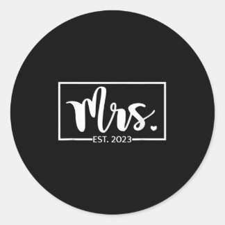 エスト夫人2023花嫁たった今結婚しました結婚のGif ラウンドシール