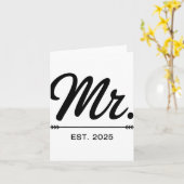 エスト夫人2025年たった今結婚しました結婚披露宴Mr.And M カード (黄色い花)