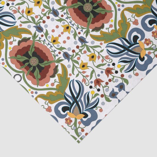 エスト数々のニアフォークアートの花柄 薄葉紙 (詳細)