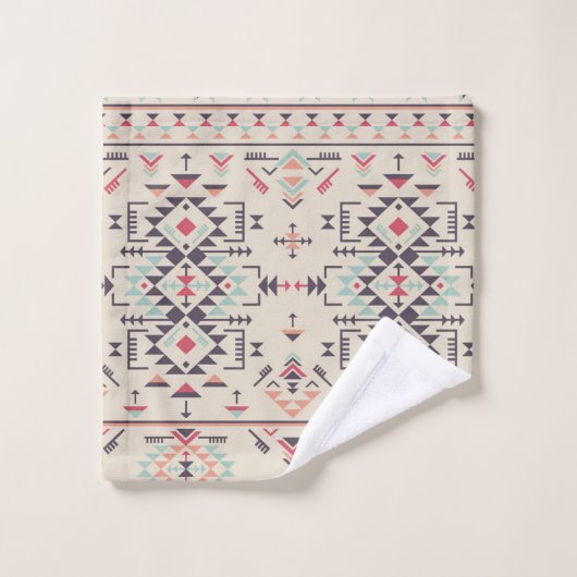 エスニアステカック部族柄のバスタオルセット バスタオルセット (ウォッシュタオル)