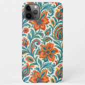 エスニスタイリッシュックカラフルペイズリーフローラアートパターン iPhoneケース (裏面)