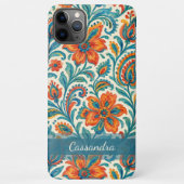 エスニスタイリッシュックカラフルペイズリーフローラアートパターン iPhoneケース (裏面)