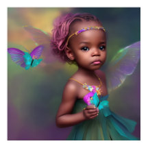 エスニックかわいい小さな女の子蝶の紫のティール（緑がかった色）ピンク