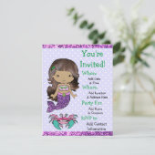 エスニックかわいらしマーメイドバースデーパーティ招待状 招待状 (スタンド正面)