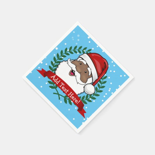 エスニックすてきサンタカスタム文字クリスマス スタンダードカクテルナプキン (角)