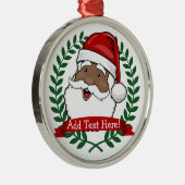 エスニックすてきサンタカスタム文字クリスマス メタルオーナメント (右)