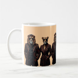 エスニックなロイヤルライオン＆ライオネス・パワーカップル コーヒーマグカップ