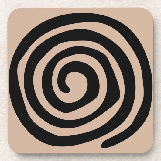 エスニックのスパイラルペトログリフ コースター (正面)