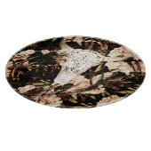 エスニックの水色：レトロなフローラ背景。 カッティングボード (角)