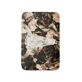 エスニックの水色:レトロなフローラ背景。 バスマット (正面縦)