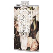 エスニックの水色：レトロなフローラ背景。 フラスク (左)