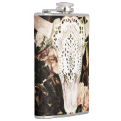 エスニックの水色：レトロなフローラ背景。 フラスク (右)