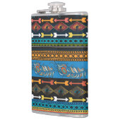 エスニックの羽：刺繍ボホシック フラスク (左)