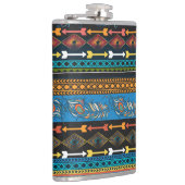 エスニックの羽：刺繍ボホシック フラスク (右)