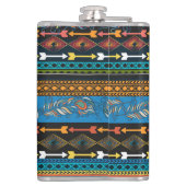 エスニックの羽：刺繍ボホシック フラスク (裏面)