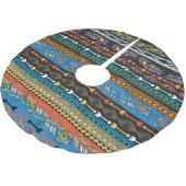 エスニックの羽：刺繍ボホシック ブラッシュドポリエステルツリースカート (アングル)