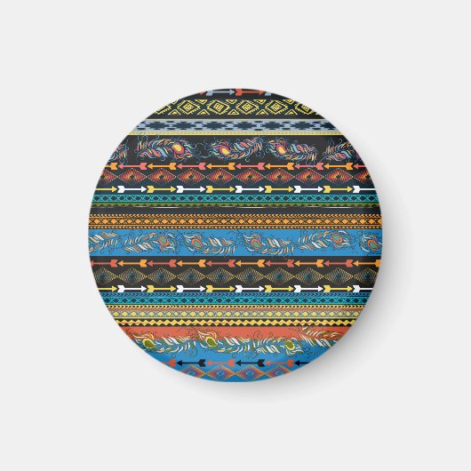 エスニックの羽:刺繍ボホシック マグネット (正面)