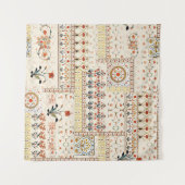 エスニックの花とシームレスな美しいマグカルフローラ タペストリー (正面(横))