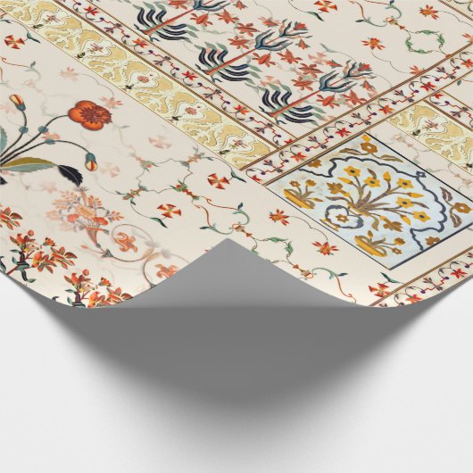 エスニックの花とシームレスな美しいマグカルフローラ ラッピングペーパー (角)