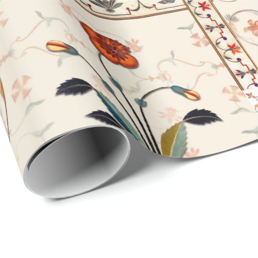 エスニックの花とシームレスな美しいマグカルフローラ ラッピングペーパー (ロールコーナー)