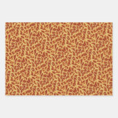 エスニックの部族のパターンオレンジと茶色 ラッピングペーパーシート (正面3)