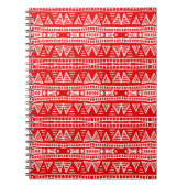 エスニックの部族のモチーフのパタストライプのーン ノートブック (正面)