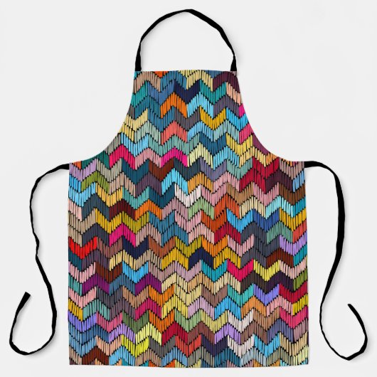 エスニックの部族の刺繍模様の幾何学的 エプロン (正面)