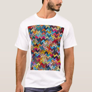エスニックの部族の刺繍模様の幾何学的 Tシャツ