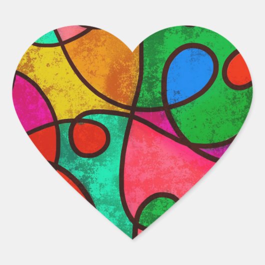 エスニックの部族数々の的アフリカ色のアートシール ハートシール (正面)