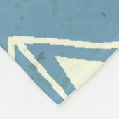 エスニックアステカ：青い幾何学的シームレス。 フリースブランケット (角)