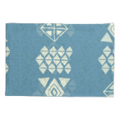 エスニックアステカ：青い幾何学的シームレス。 枕カバー (裏面)