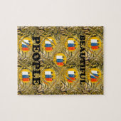 エスニックアフリカアートデザインプリント:美しい人々 ジグソーパズル (横)