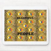 エスニックアフリカアートデザインプリント:美しい人々 マウスパッド (正面)