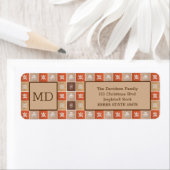 エスニックアフリカスタイル幾何学模様Adinkra Simbols ラベル (インサイチュ)