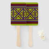 エスニックアフリカニットスタイルデザイン ハンドファン (正面&裏面)