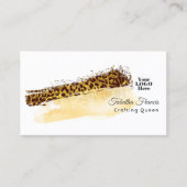 エスニックアフリカヒョウのブラシストロークデザイン 名刺 (正面)