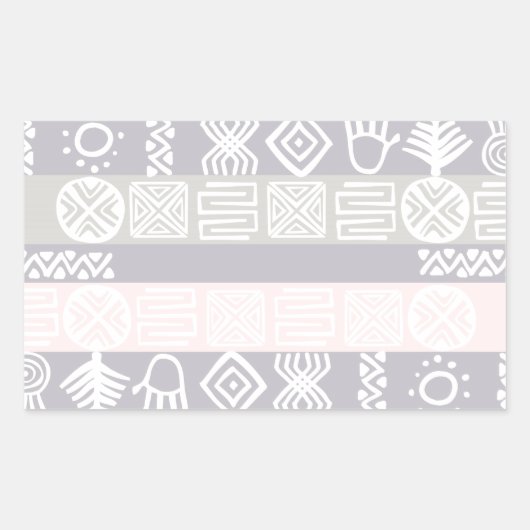 エスニックアフリカボホデザイン 長方形シール (正面)