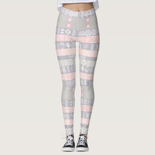 エスニックアフリカンボホシックデザインレギンス レギンス (正面)